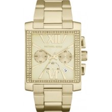 Michael Kors Golden Stainless Steel Gia Chronograph Glitz Ladies Watch MK5673