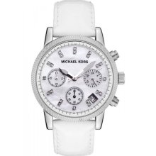 Michael Kors Jet Set Chronograph Leather Ladies Watch MK5049