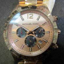 Michael Kors Men's Watch Chrono All Stainless S Rose Gold Original Edition