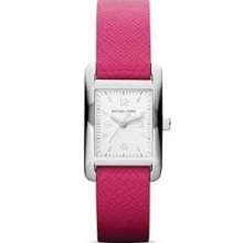 Michael Kors MK2267 Women's Pink Saffiano Leather Band Silver Tone Watch $120 - Silver - Leather