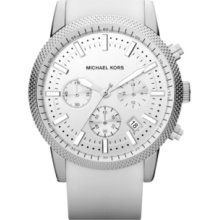 Michael Kors Watch, Mens Chronograph Scout White Silicone Strap 43mm M