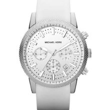 Michael Kors Watch, Men's Chronograph Scout White Silicone Strap 43mm MK8284