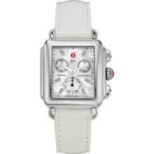 MICHELE Signature Deco Diamond Dial White Patent Leather