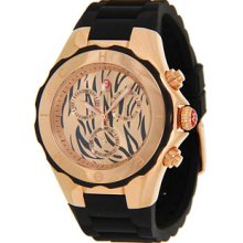 Michele Tahitian Jelly Bean Rose Gold-Tone Black Tiger Dial Watches : One Size