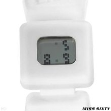 Miss Sixty Sqe001 White Rubber Ladies Digital Quartz Watch