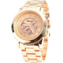 Mk Chronograph Style Geneva Large Bracelet Watch- Rose Gold