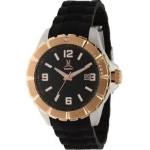 Momentus Stainless Steel with Black Rubber Band Dial Men's Watch ...
