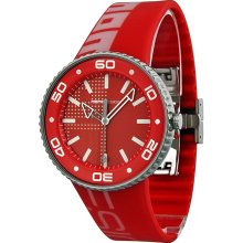 MOMO Design Jet Red Dial Stainless Steel Rubber Mens Watch 187-RB ...