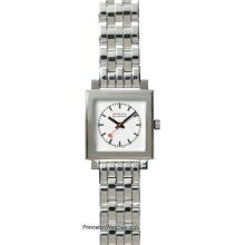 Mondaine Square Evo Meeting Point Watch 31mm White Dial 94174