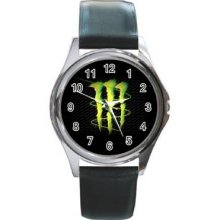 Monster Energy Unisex Silver-Tone Round Metal Watch 11