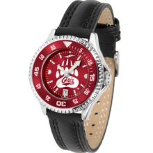 Montana Grizzlies Competitor Ladies AnoChrome Watch with Leather Band and Colored Bezel
