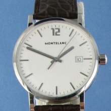 Montblanc 38287 Summit Large White Dial Brown Strap Quartz Watch $1260