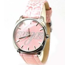 Morgan Ladies Pink Leather Strap Watch