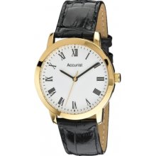 MS675WR Accurist Mens Gold Black Watch