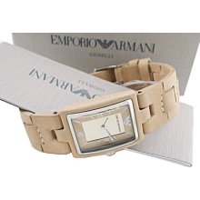 Msrp $275 Rare 100% Authentic Emporio Armani Silver Brown Dial Watch Ar5604