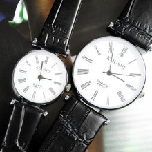 New Luxury Couple Watches Set 2pcs Fashion Couple Lover Leather White
