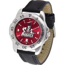 New Mexico State Aggies Sport Leather Band AnoChrome-Men's Watch