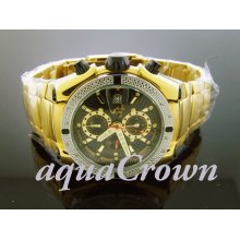 New Techno Master 0.25CT Diamond Watch TM-2126 Yellow Gold Case
