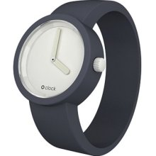 O Clock Unisex Original White Face Watch Ocw06-S (Small) With Grey Hypoallergenic Silicon Rubber Watch Strap