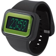 ODM Mens Rainbow Plastic Watch - Black Rubber Strap - Green Dial ...