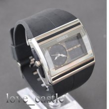 Ohsen Black Dual Analog Digital Day Date Alarm Mens Sport Wrist Watch W016