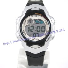 Ohsen Lcd Sport Boy's Girl's Children Multi-function Waterproof Wrist Watch