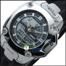 Ohsen Quartz Digital Waterproof Men's Sports Alarm Wrist Watch Reloj Deportivo