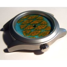 One-of-Kind, Handmade, Torch Fired Vitreous Enamel, Swiss Wristwatch,Silver Dial Watch