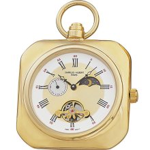 Open Face Case Square Pocket Watch w White Dial