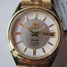 Orient Japan Men's Watch Automatic 21 Jewels Stainless Gold Tone Original
