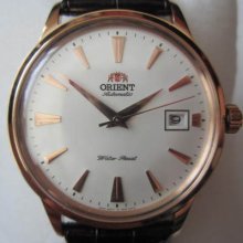 Orient Japan Men's Watch Automatic Stainless Rose Gold Leather Original