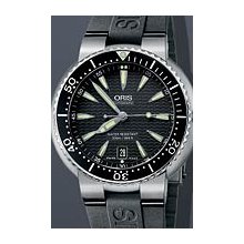 Oris Divers Date Black Bezel 44mm Watch - Black Dial, Black Rubber Strap 73375338454RS Sale Authentic