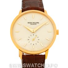 Patek Philippe Calatrava Porcelain Vintage 18k Yellow Gold Watch 3893