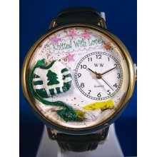 Personalized Christmas Knitting Unisex Watch - Gold
