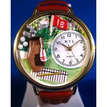 Personalized Golf Bag Unisex Watch - Gold (WHW-G-0810008-G)