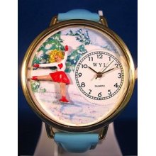 Personalized Ice Skating Unisex Watch - Gold (WHW-G-0810025-G)
