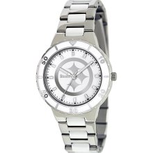 Pittsburgh Steelers Mother Of Pearl Ladies Watch Nfl-pea-pit By Gamet