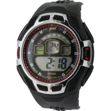 Pod Men's Quartz Watch With Lcd Dial Digital Display And Black Strap Pod149/A