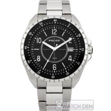 Police - Mens Black Dial Stainless Steel Miami Watch - 13669js-02m