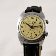 POLJOT Rare Vintage Unisex ALARM watch 18 Jewels Export Version made in USSR (req46406)