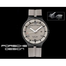 Porsche Design Watch Flat 6 P'6350 Automatic - Grey Dial - Pvd Steel