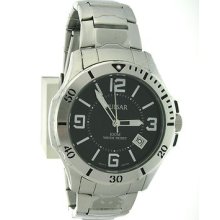Pulsar By Seiko Stainless Steel Black Dial Casual Men's Watch Pxh997