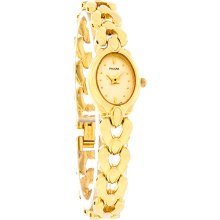 Pulsar Ladies Champagne Dial Gold Fancy Bracelet Dress Quartz Watch