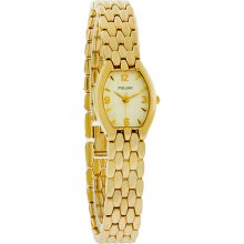 Pulsar Ladies Champagne Gold Tone Dress Bracelet Quartz Watch PC3084