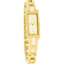 Pulsar Ladies White Dial Gold Tone Dress Bracelet Quartz Watch PEG362