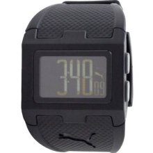 Puma Mens Flux L Digital Display Black Plastic Case Chronograph Poly Watch