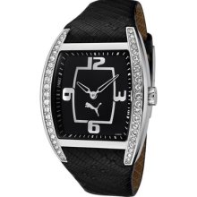 Puma Womens Motor Sport Collection Indication Crystal Accented Black Watch