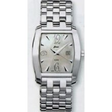 Quartzline Elegance Silver Watch W/ Rectangle Mother Of Pearl Dial