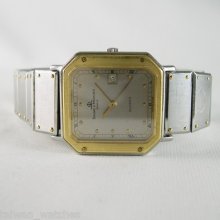Rare 1990 Baume & Mercier Geneve 1830 4226.038 Unisex 18k Ss Silver Dial Quartz