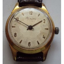 Rare Mechanical 2609 Soviet 16 Jewels Goldplated Wristwatch 